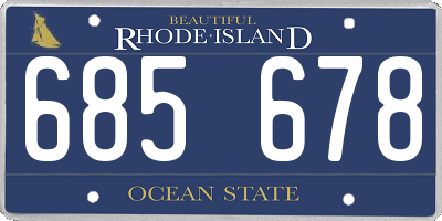 RI license plate 685678