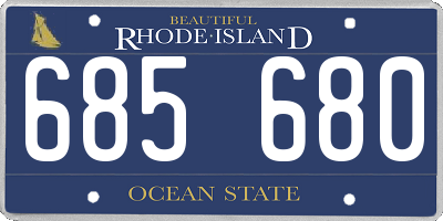 RI license plate 685680