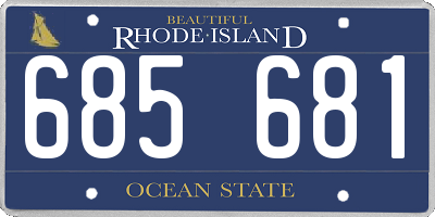 RI license plate 685681