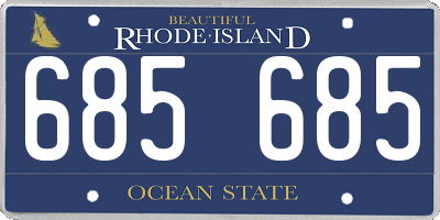 RI license plate 685685