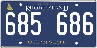 RI license plate 685686