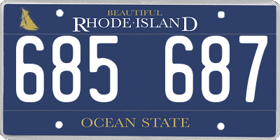 RI license plate 685687