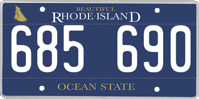 RI license plate 685690