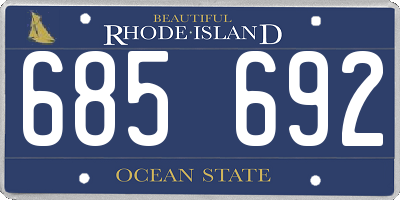 RI license plate 685692