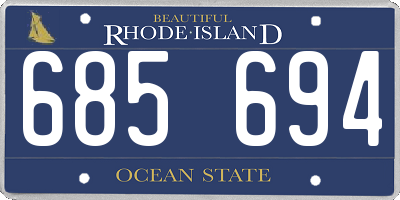 RI license plate 685694