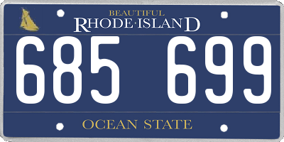 RI license plate 685699