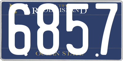 RI license plate 6857