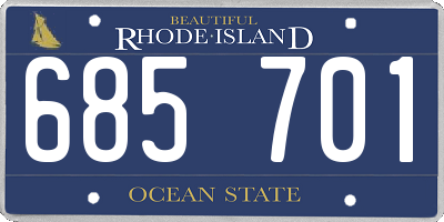 RI license plate 685701