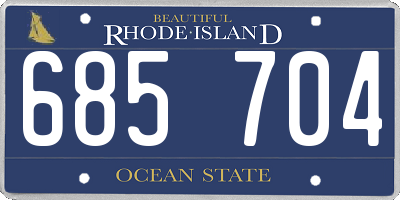 RI license plate 685704