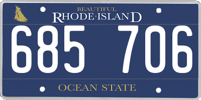 RI license plate 685706