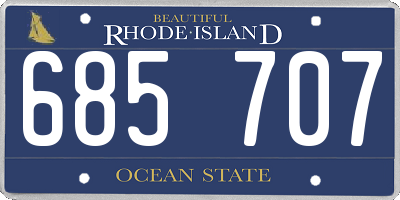 RI license plate 685707