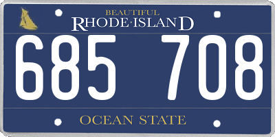 RI license plate 685708