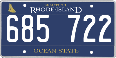 RI license plate 685722