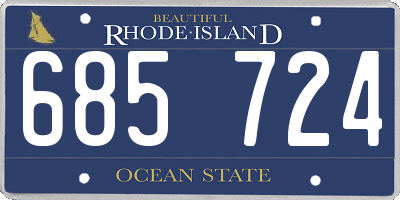 RI license plate 685724