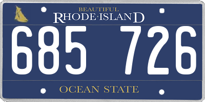RI license plate 685726