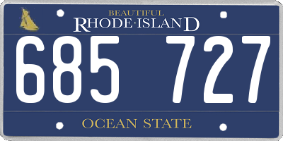 RI license plate 685727