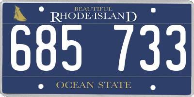 RI license plate 685733