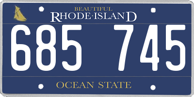 RI license plate 685745
