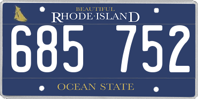 RI license plate 685752