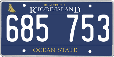 RI license plate 685753