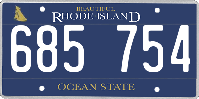 RI license plate 685754