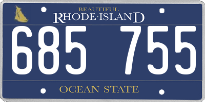RI license plate 685755