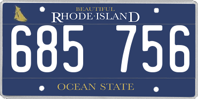 RI license plate 685756