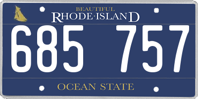 RI license plate 685757