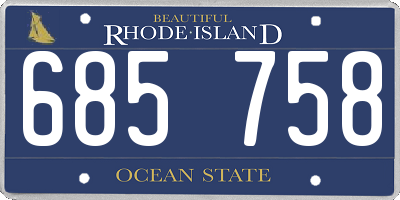 RI license plate 685758