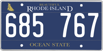 RI license plate 685767