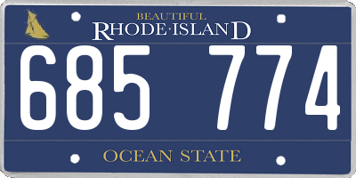 RI license plate 685774