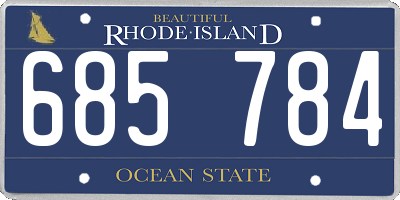 RI license plate 685784