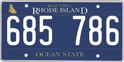 RI license plate 685786