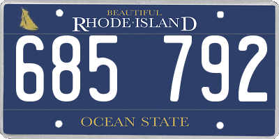 RI license plate 685792