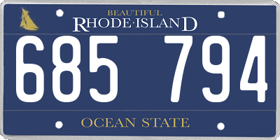 RI license plate 685794