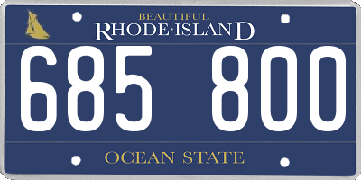 RI license plate 685800