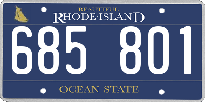 RI license plate 685801