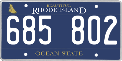 RI license plate 685802