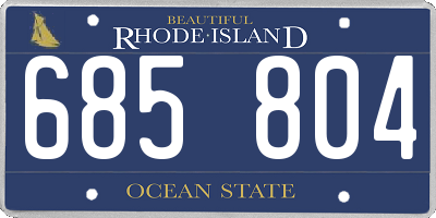 RI license plate 685804