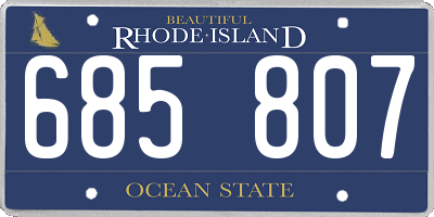 RI license plate 685807
