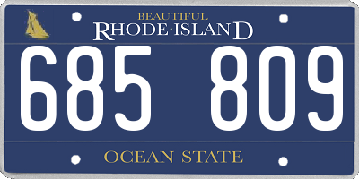 RI license plate 685809