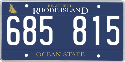 RI license plate 685815