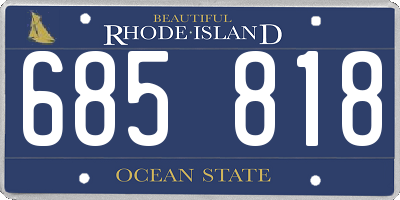 RI license plate 685818