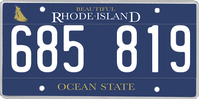 RI license plate 685819