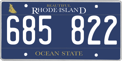 RI license plate 685822