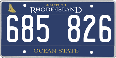 RI license plate 685826