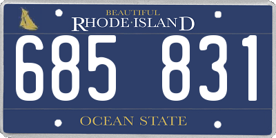 RI license plate 685831