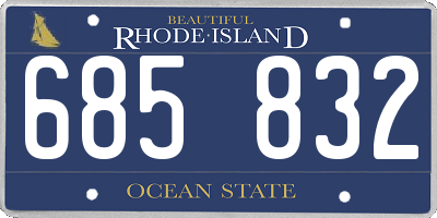 RI license plate 685832