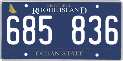 RI license plate 685836