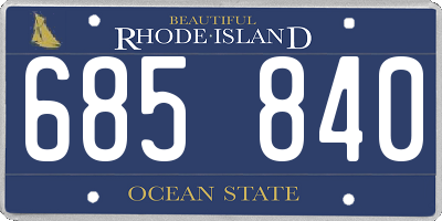 RI license plate 685840
